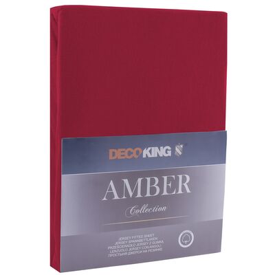 Prześcieradło jersey AMBER 160-180 x 200+30 cm purpurowy