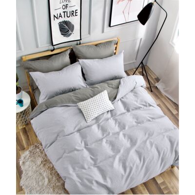 Pościel LILI bawełna satynowa 160 x 200 cm + 2 * 70 x 80 cm dwustronna szara