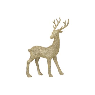 Figurka renifer brokatowy 25 x 9 x 34 cm złoty