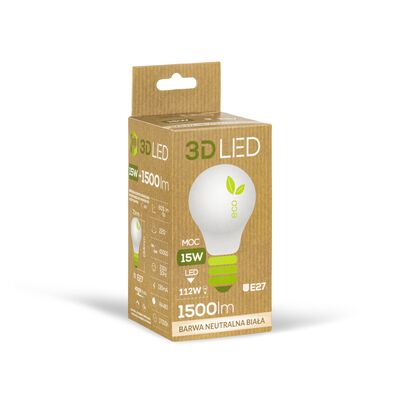 Żarówka 3D LED tradycyjna E-27 15 W barwa neutralna