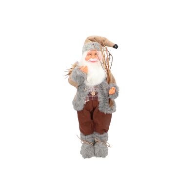 Figura tekstylna Mikołaj 45 cm brązowo-szary