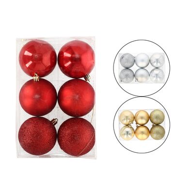 Bombki plastikowe 7 cm 6szt. Mix