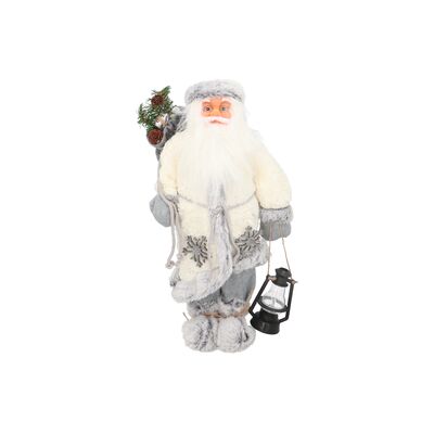 Figura tekstylna Mikołaj 45 cm biało-szary