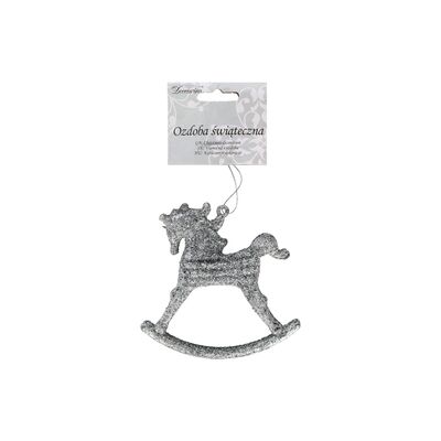 Zawieszka konik 10 cm srebrny