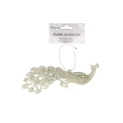 Zawieszka paw 19 cm złoty