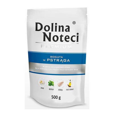 Karma mokra dla psa BOGATA W PSTRĄGA 500 g Dolina Noteci