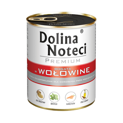 Karma mokra dla psa BOGATA W WOŁOWINĘ 800 g Dolina Noteci