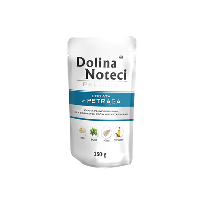 Karma mokra dla psa BOGATA W PSTRĄGA 150 g Dolina Noteci