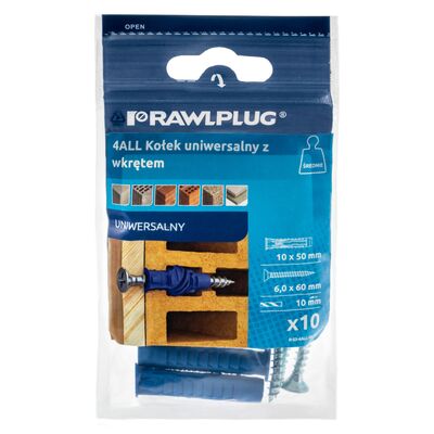 Kołek uniwersalny 4ALL 10 x 50 mm z wkrętem, 10 szt.