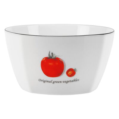 Miseczka Toskania 350 ml z porcelany New Bone biała wzór 1 tomato