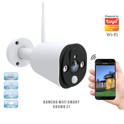 Kamera zewnętrzna smart Wi-Fi COSMO Z1 PIR +  zasilacz Tuya