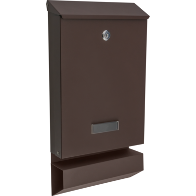 Skrzynka na listy FLAVIO A4 z tuba brąz mat