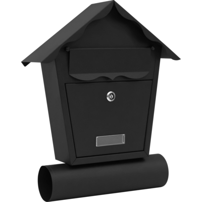 Skrzynka na listy DOMEK C5 z tuba czarny mat