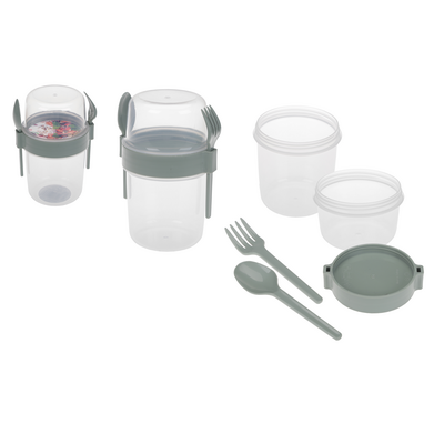 Pojemnik na jogurt z musli 650 ml szary