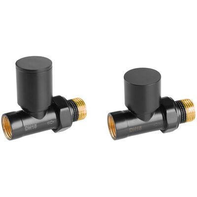Zestaw grzejnikowy prosty 1/2" czarny