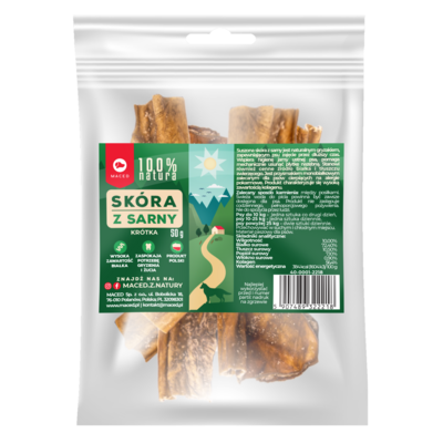 Przysmak skóra z sarny krótka 100% natura 50 g Maced