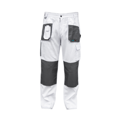 Spodnie ochronne DEDRA BH4SP-M M/50, białe, White line 190g/m2