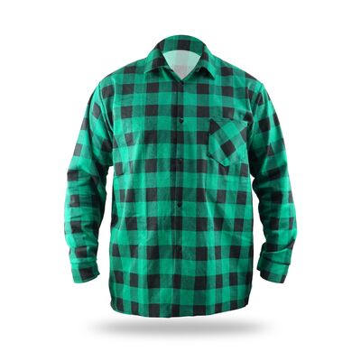 Koszula flanelowa DEDRA BH51F4- XL zielona, rozm. XL, 100%