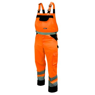 Spodnie ochronne ogrodniczki DEDRA BH81SO2- XL odblaskowe rozmiar XL, pomarańczowe