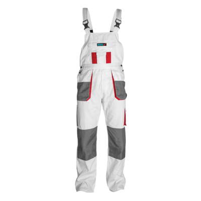 Spodnie ochronne ogrodniczki DEDRA BH4SO-LD LD/54, białe, White line 190g/m2
