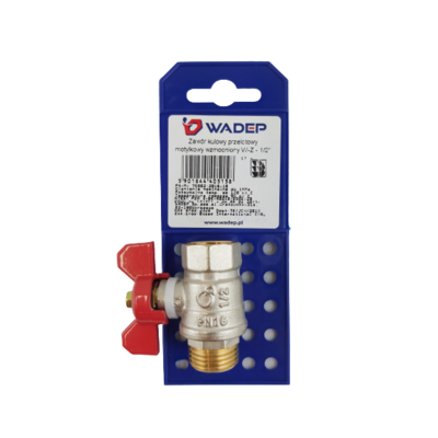 Zawór kulowy przelotowy motylkowy WZMOCNIONY W-Z - 1/2" WADEP