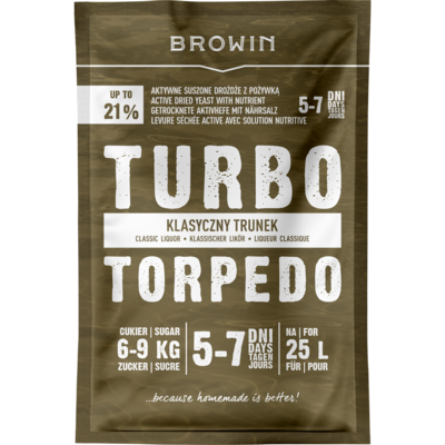 Drożdże gorzelnicze Turbo Torpedo 5 - 7 dni 21% 100 g Browin