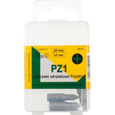 Końcówka krzyżowa PZ1 x 25 mm, zestaw: 3 sztuki Condor