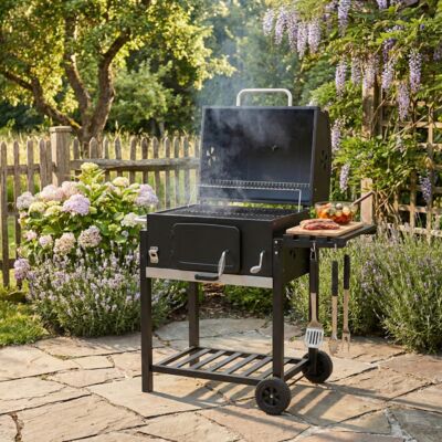 Grill węglowy ANGULAR na kółkach z pokrywą MIRPOL