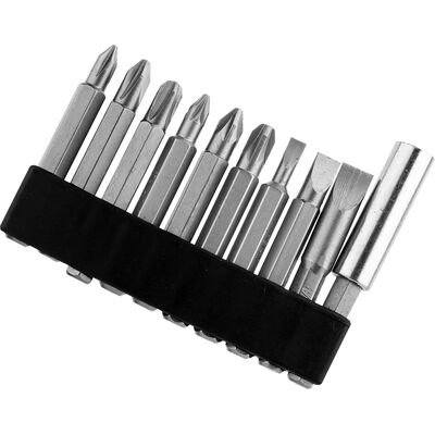 Końcówka SL4 x 6 x 8, PH1 x 2 x 3, PZ1 x 2 x 3 z uchwytem magnetycznym 50 mm, zestaw: 10 sztuk Condor