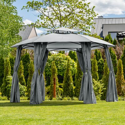 Pawilon ogrodowy okrągły 360 cm Gavi 2 grafitowy
