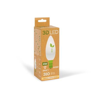 Żarówka ledowa 3LED świeczka E-14 4W barwa ciepła