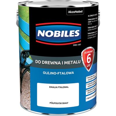 Emalia ftalowa biały półpołysk 5 l
