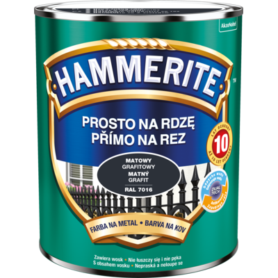 Farba Prosto na rdzę Matowy Grafitowy 0,7 l Hammerite