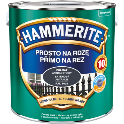 Farba Prosto na rdzę Półmat Antracytowy 2,5 l Hammerite