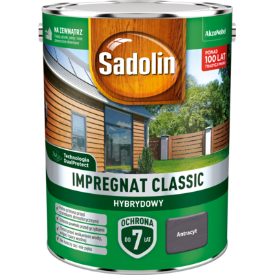 Impregnat CLASSIC HYBRYDOWY Antracyt 4,5 l Sadolin
