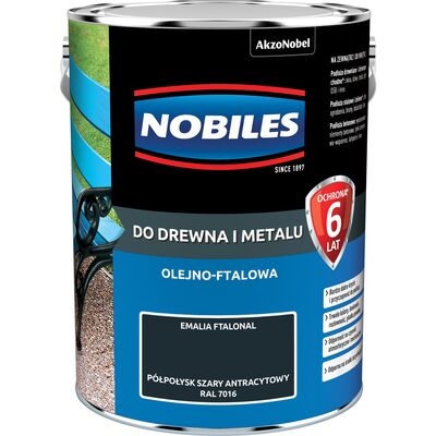 Emalia ftalowa Ftalonal szary antracytowy 5 l Nobiles