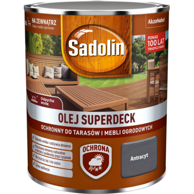 Olej do tarasów i mebli ogrodowych Superdeck Antracyt 0,75 l Sadolin