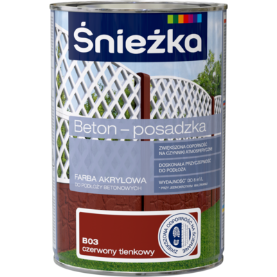 Farba Beton-Posadzka czerwony tlenkowy 1 l ŚNIEŻKA