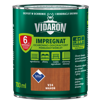 Impregnat Powłokotwórczy Ochronno-Dekoracyjny Mahoń V24 0,7 l VIDARON