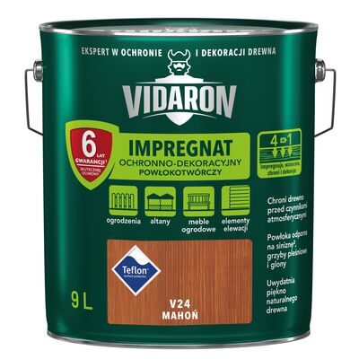Impregnat Powłokotwórczy Ochronno-Dekoracyjny Mahoń V24 9 l VIDARON