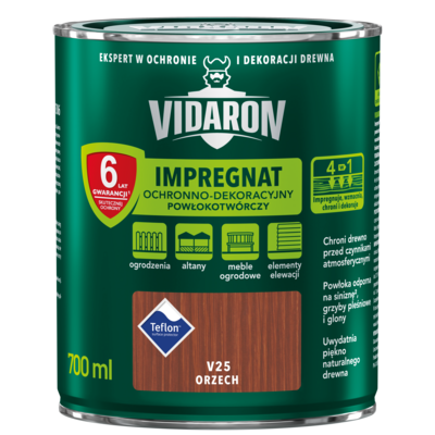Impregnat Powłokotwórczy Ochronno-Dekoracyjny Orzech V25 0,7 l VIDARON