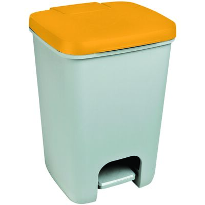 Kosz na śmieci z pedałem 20 l szary / żółty