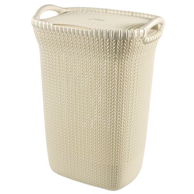 Kosz na bieliznę Knit Kremowy 57L