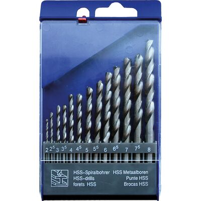 Wiertło do metalu HSS głęboko szlifowane 2 - 8 mm, zestaw: 13 sztuki Drel