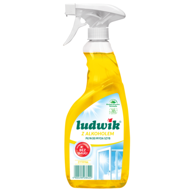Płyn do mycia szyb i glazury z alkoholem lemon 600 ml Ludwik
