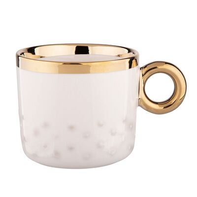 Kubek Palazzo porcelanowy 350 ml z wypustkami kremowy
