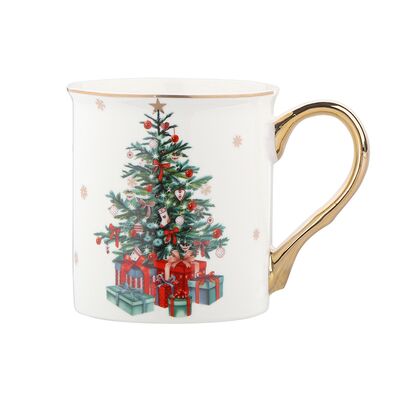 Kubek prosty ze złotym uchem Christmas Story 300 ml