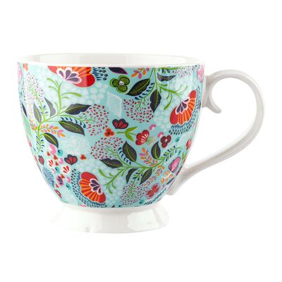 Filiżanka jumbo na stopce Folk Flowers 350 ml