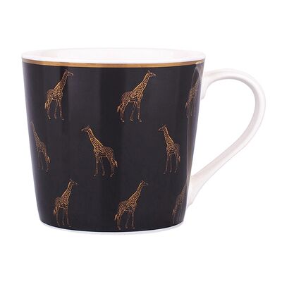 Kubek stożek 350 ml gold giraffe czarny
