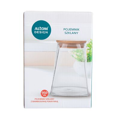 Pojemnik szklany z bambusową pokrywką 950 ml Color Box